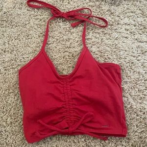Hollister scrunch halter tank